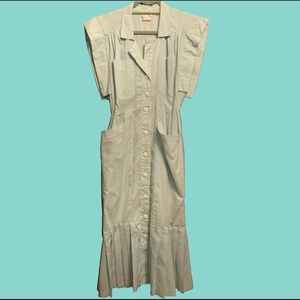 ❌SOLD!❌Vintage 1940’s Blue White Pinstripe Summer Dress